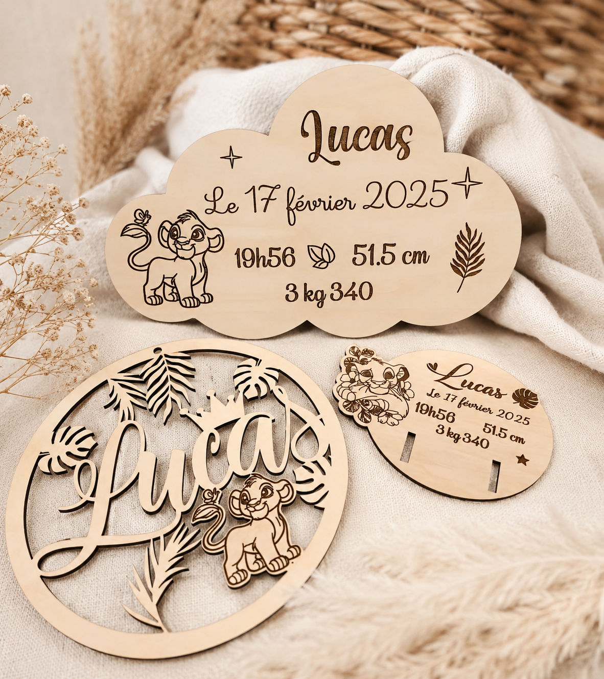 Coffret naissance en bois