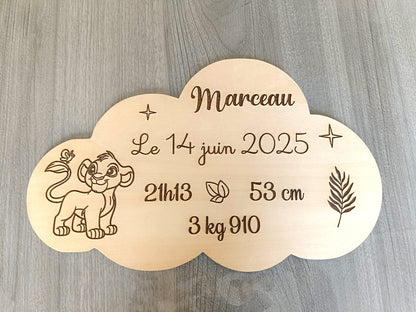 Pancarte Naissance en bois
