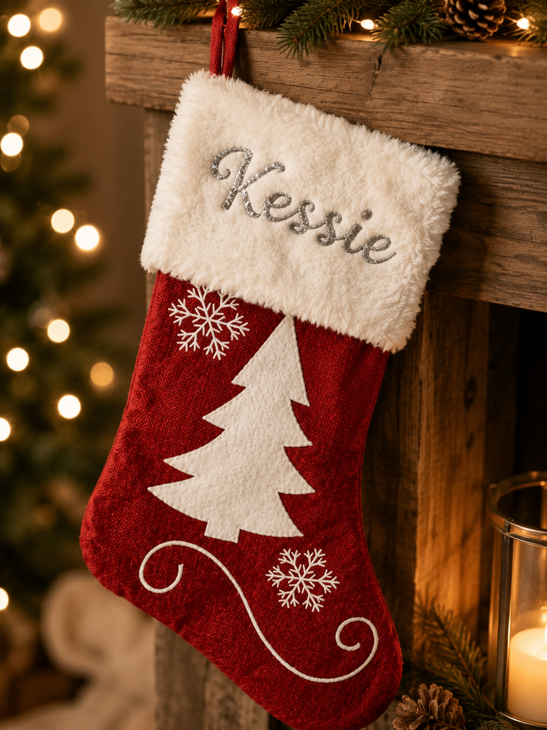 Chaussette de Noël cheminée