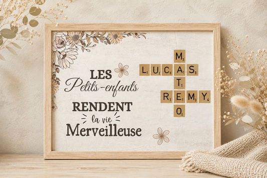 Affiche Fête des mamies/maman scrable