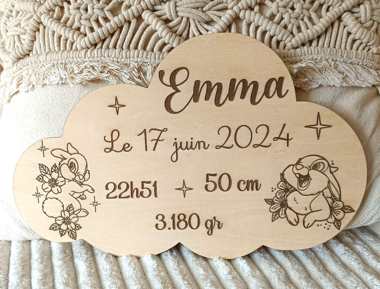 Pancarte Naissance en bois