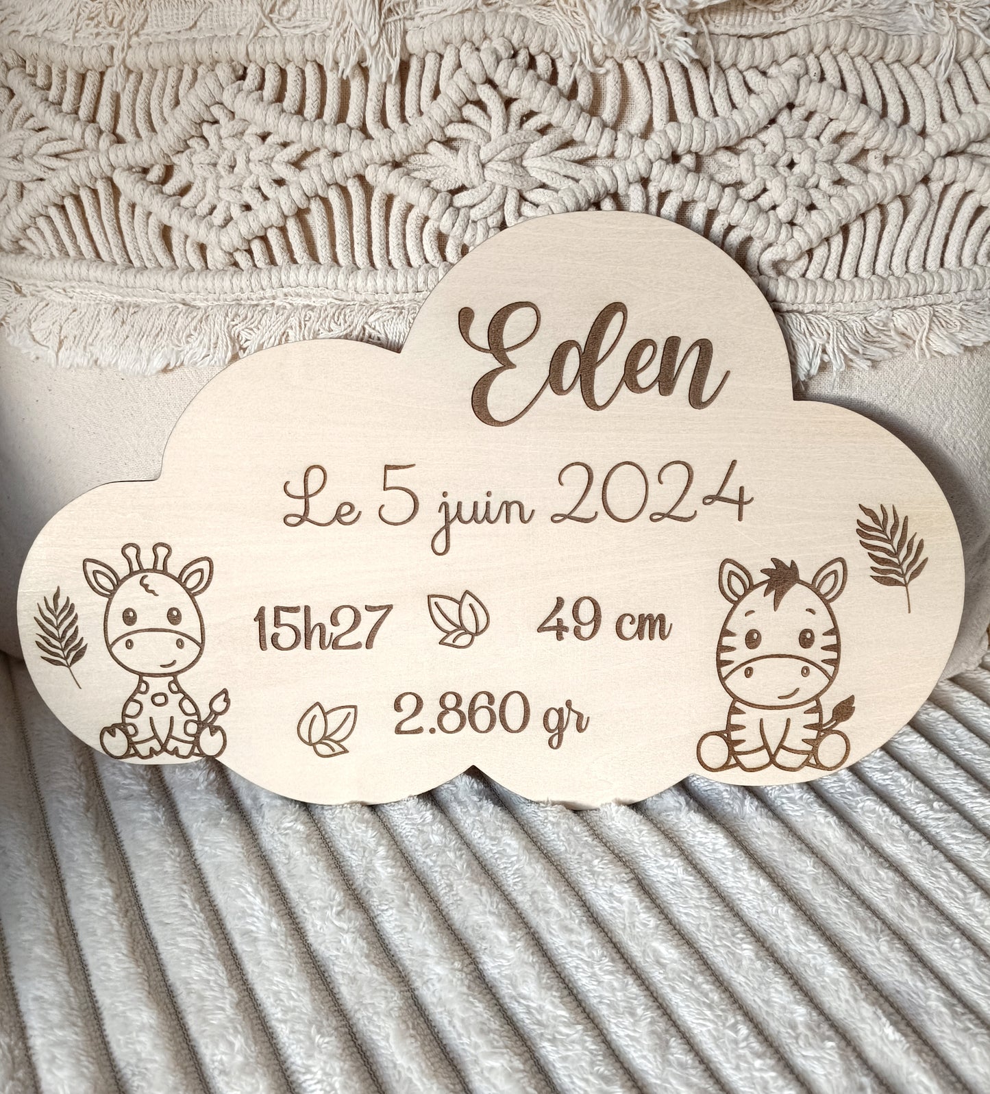 Pancarte Naissance en bois