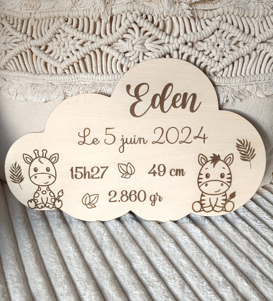 Pancarte Naissance en bois