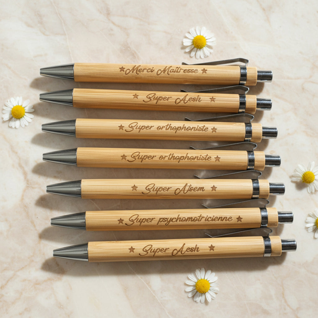 Stylo personnalisé en bambou